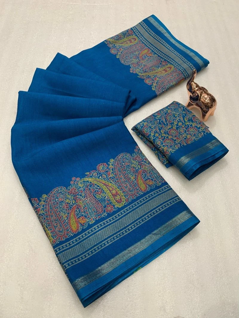 Md Apple 1 Tusser Silk Jacquard Printed Saree Collection 20