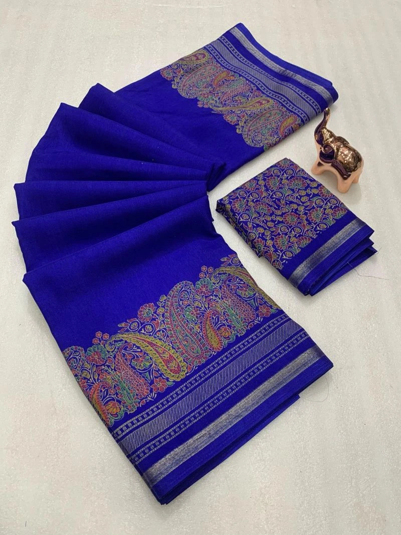 Md Apple 1 Tusser Silk Jacquard Printed Saree Collection 7