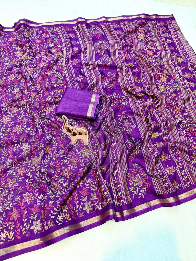 Md Apple 2 Tusser Silk Printed Saree Collection