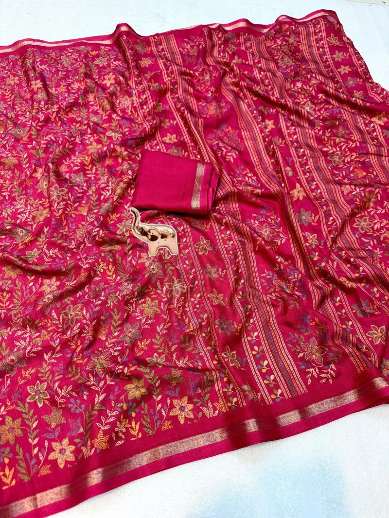 Md Apple 2 Tusser Silk Printed Saree Collection 14