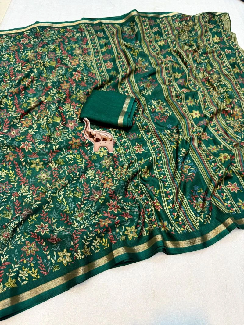 Md Apple 2 Tusser Silk Printed Saree Collection 15
