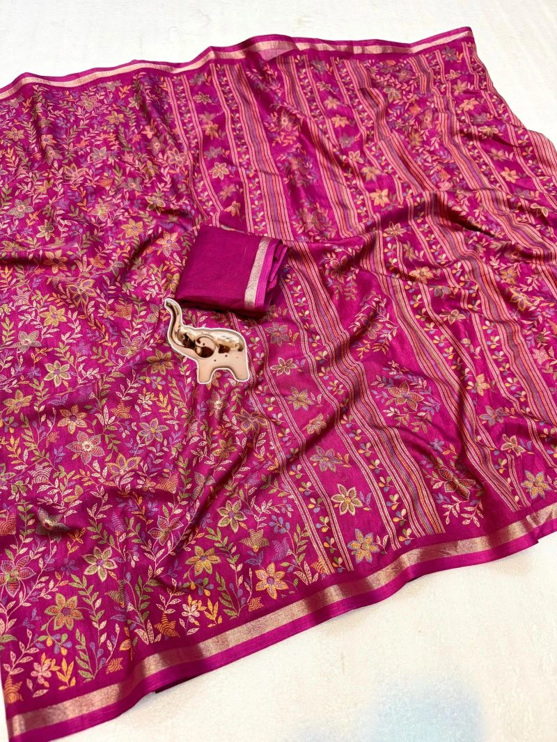 Md Apple 2 Tusser Silk Printed Saree Collection 16