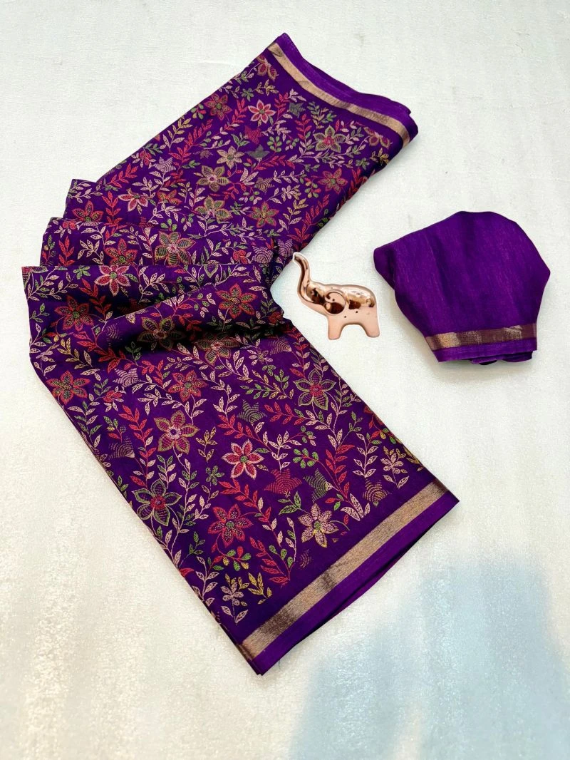 Md Apple 2 Tusser Silk Printed Saree Collection 18