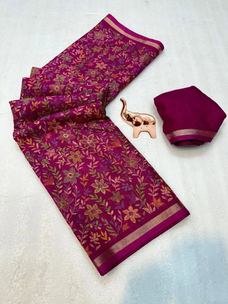 Md Apple 2 Tusser Silk Printed Saree Collection 3