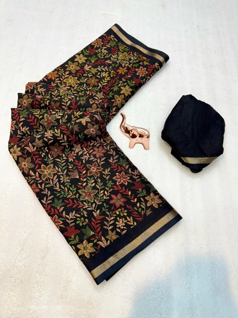 Md Apple 2 Tusser Silk Printed Saree Collection 4