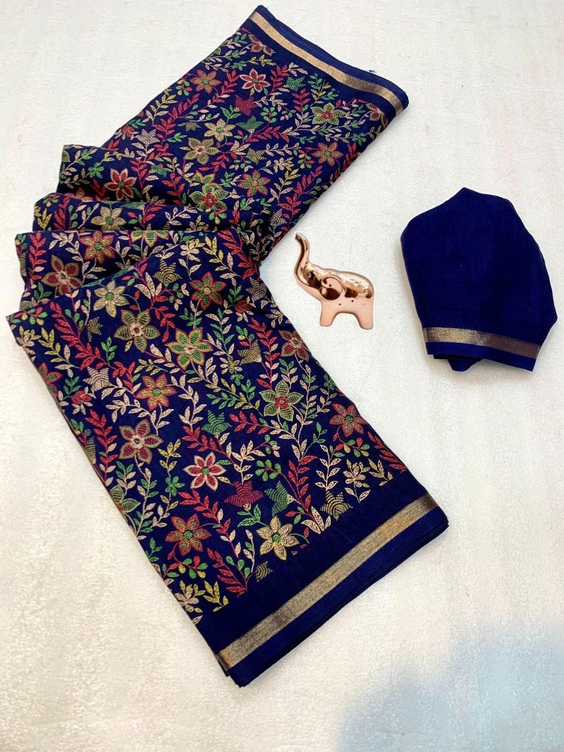 Md Apple 2 Tusser Silk Printed Saree Collection 5
