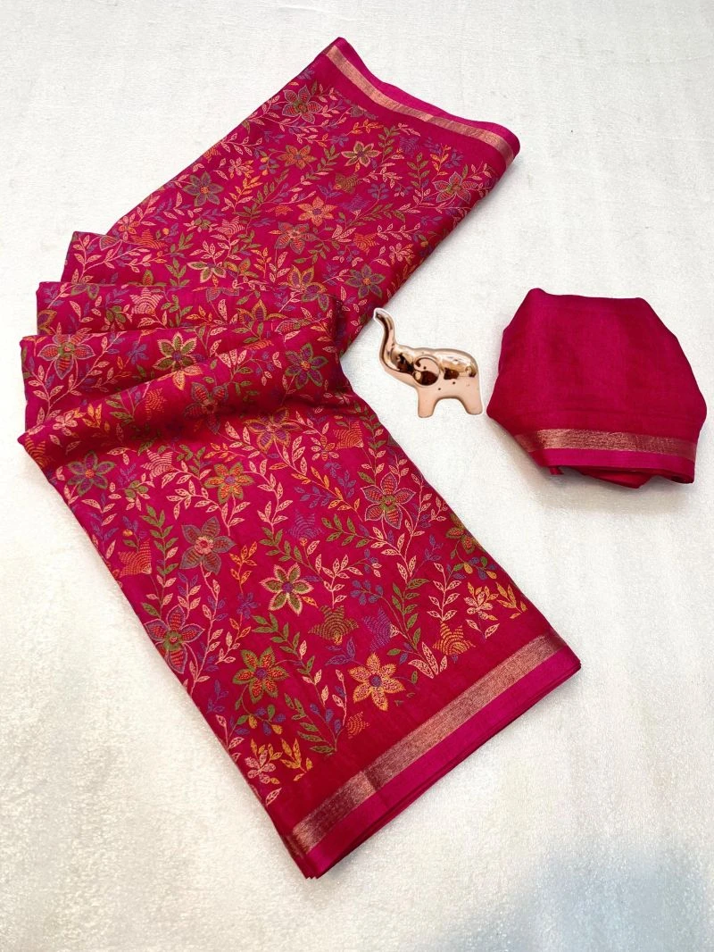 Md Apple 2 Tusser Silk Printed Saree Collection 7