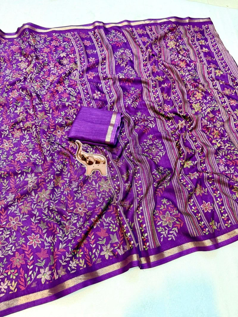 Md Apple 2 Tusser Silk Printed Saree Collection 8