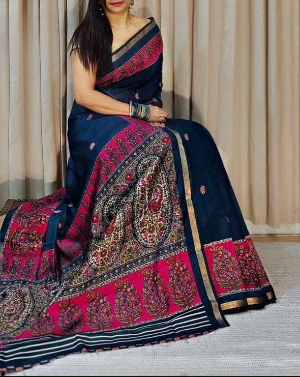 Meraki Vol 17 Mul Cotton Gold Zari Border Saree Collection 3