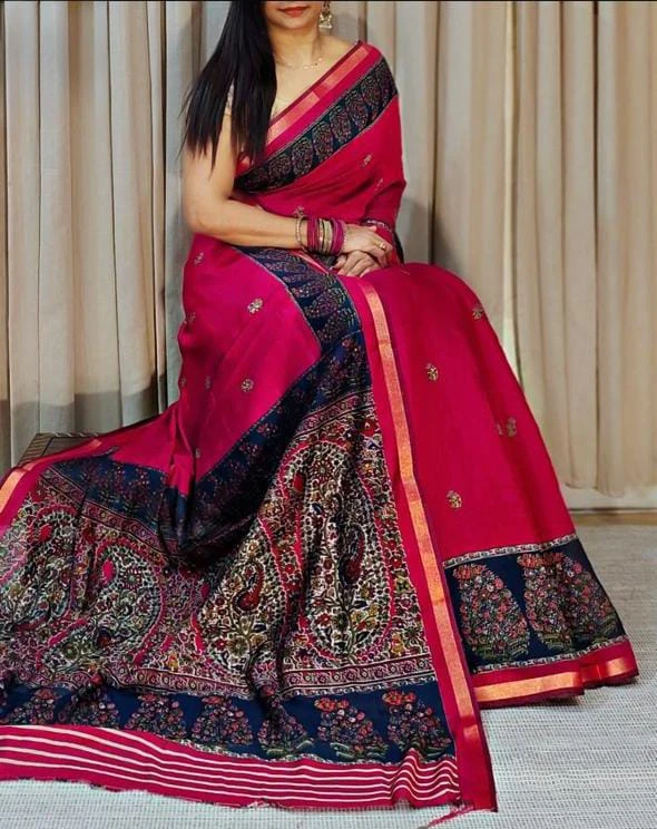 Meraki Vol 17 Mul Cotton Gold Zari Border Saree Collection 5
