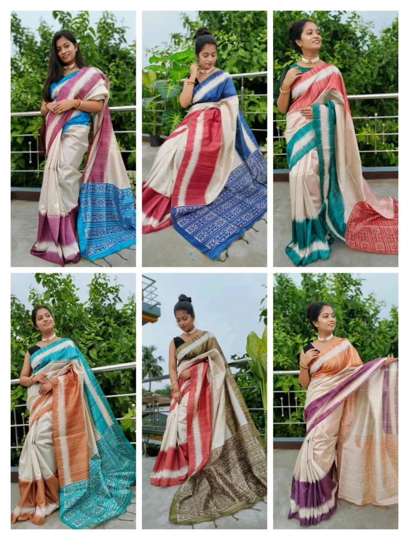 Meraki Vol 18 Tusser Silk Digital Printed Saree Collection 8