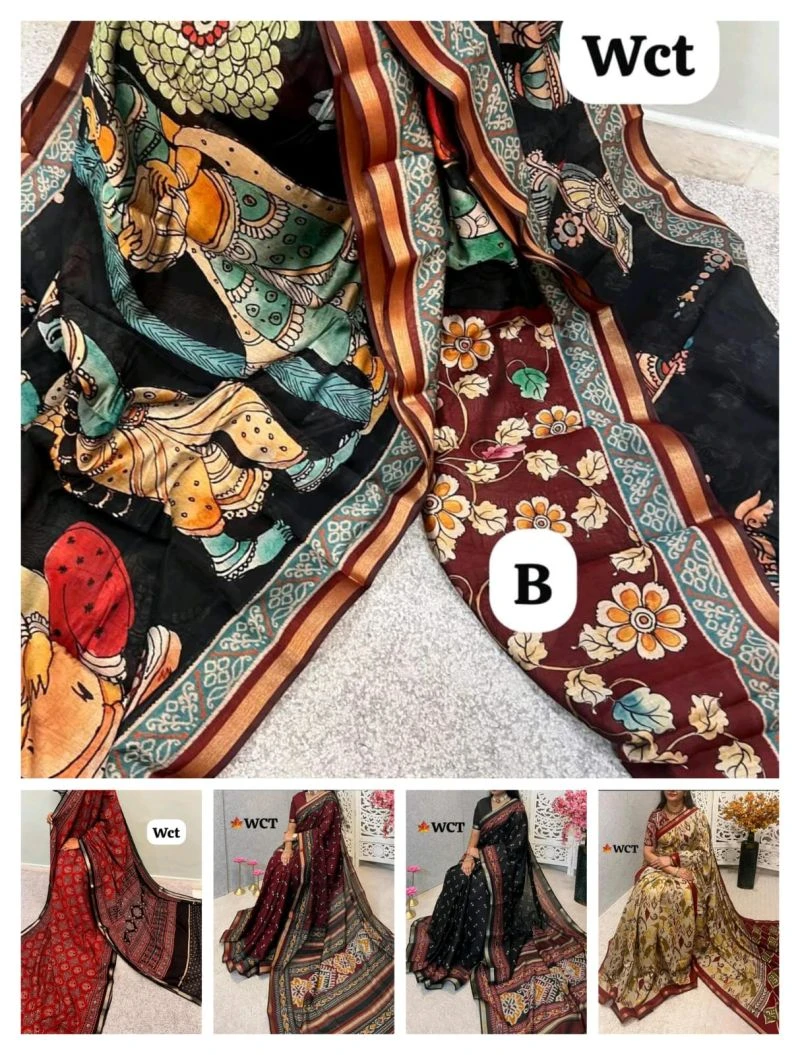 Meraki Vol 19 Mul Cotton Kalamkari Design Saree Collection 7