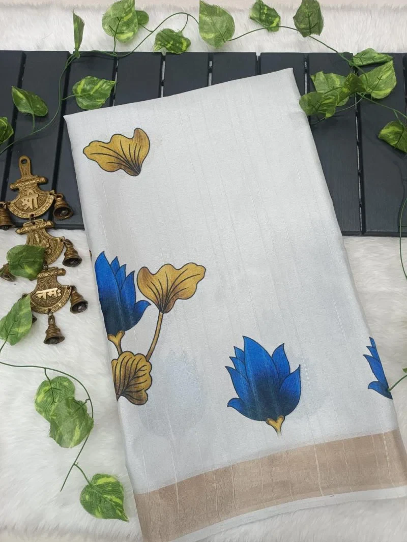 Meraki Vol 23 Tusser Silk Flower Printed Saree Collection 2