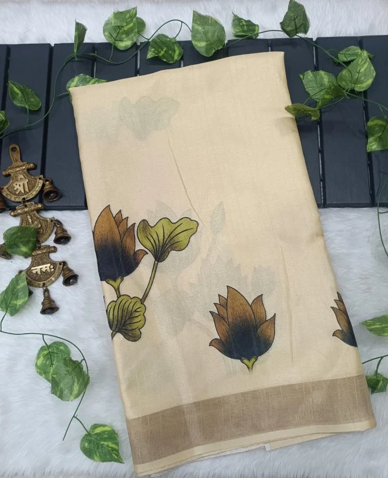 Meraki Vol 23 Tusser Silk Flower Printed Saree Collection 5