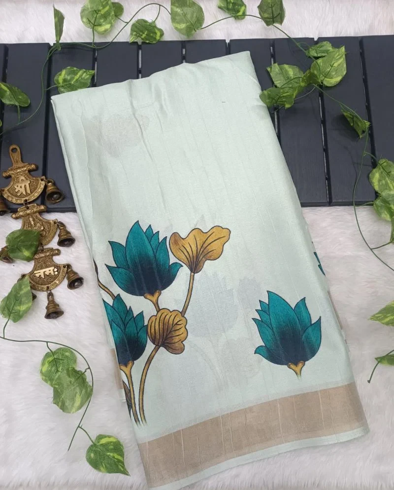Meraki Vol 23 Tusser Silk Flower Printed Saree Collection 6