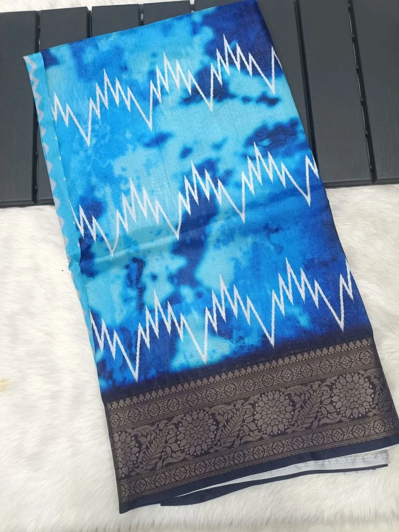 Meraki Vol 24 Dola Silk Digital Print With Jacquard Border Saree 5