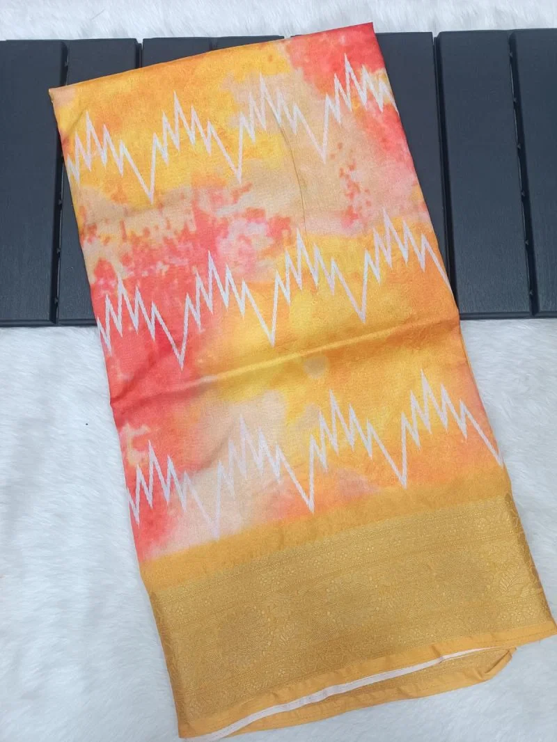Meraki Vol 24 Dola Silk Digital Print With Jacquard Border Saree 6