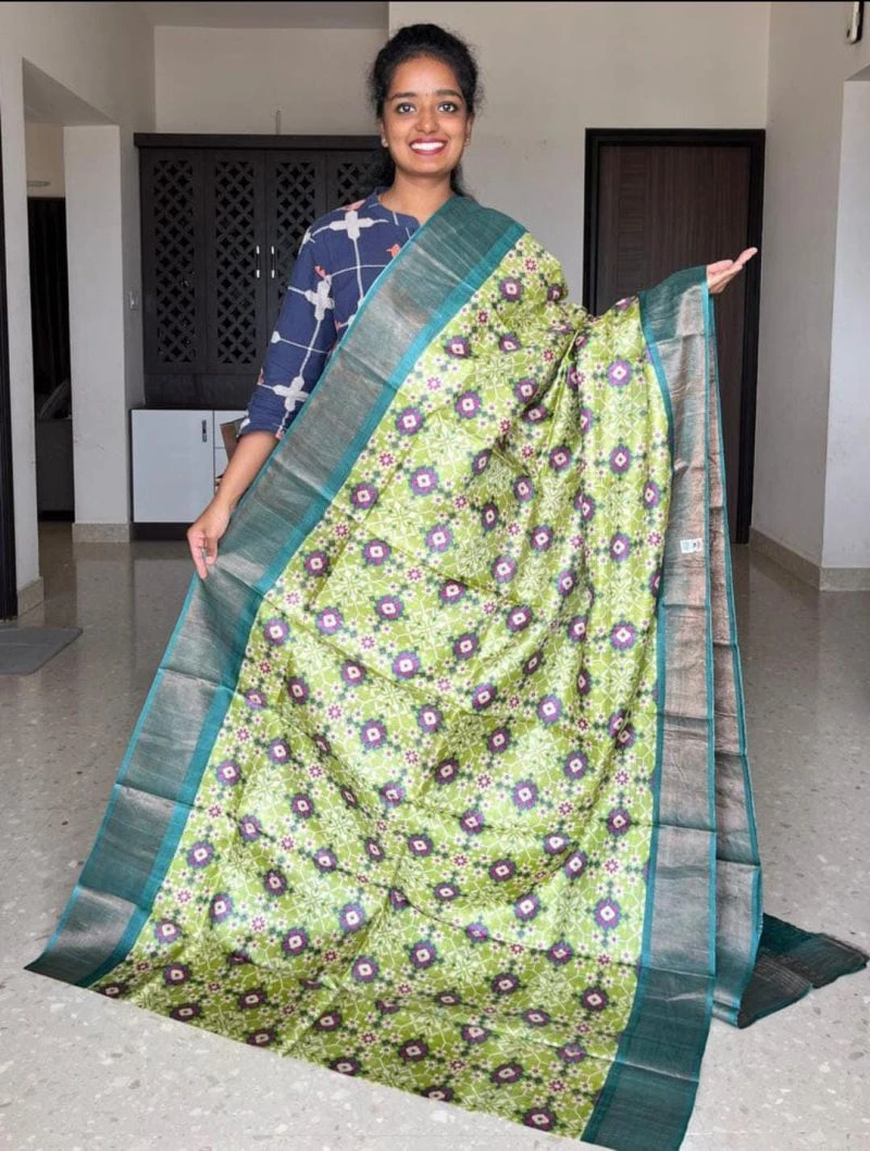 Meraki Vol 26 Soft Tusser Silk Zari Border Saree Collection