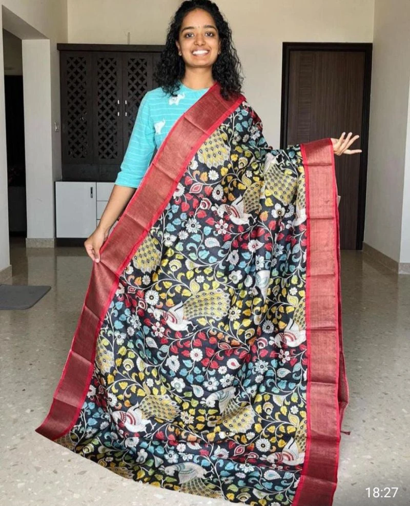 Meraki Vol 26 Soft Tusser Silk Zari Border Saree Collection 5