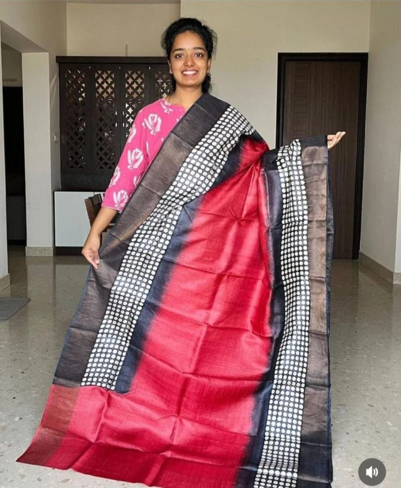 Meraki Vol 26 Soft Tusser Silk Zari Border Saree Collection 6