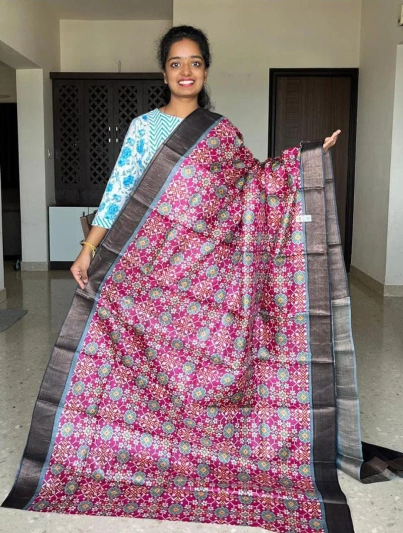 Meraki Vol 26 Soft Tusser Silk Zari Border Saree Collection 7