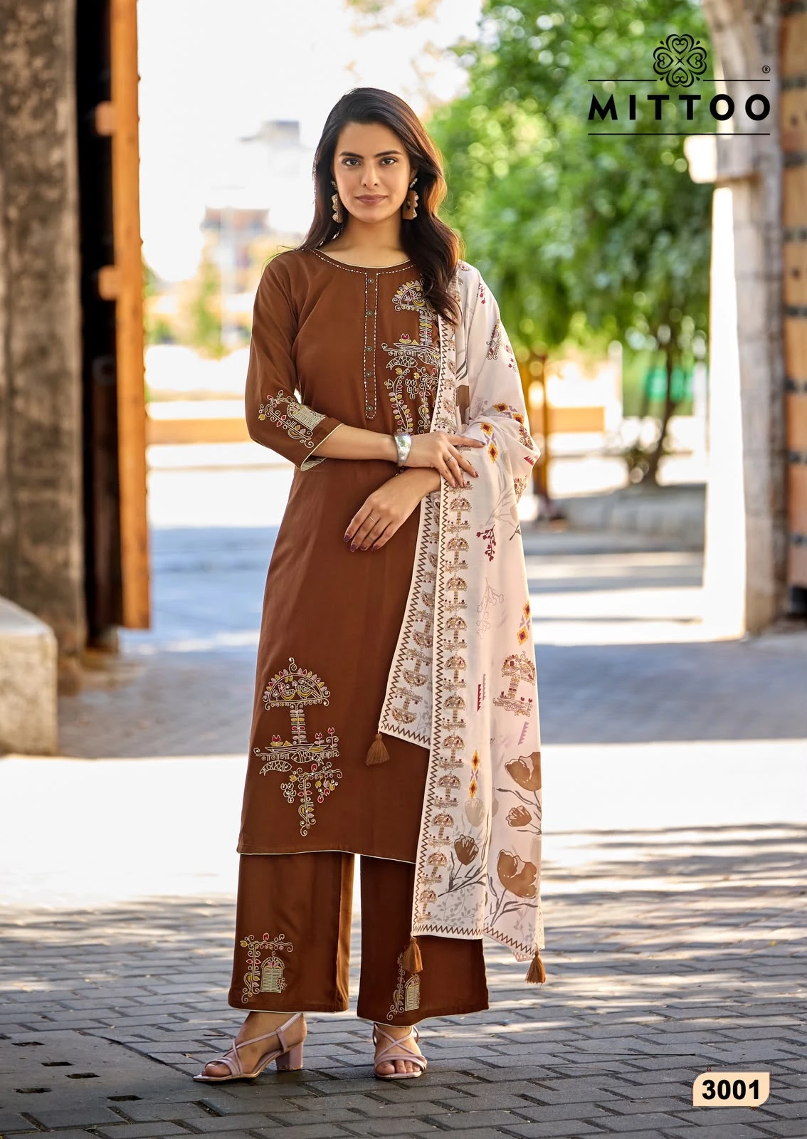 MITTOO Noorika Rayon Readymade Suit With Embroidery Work 2