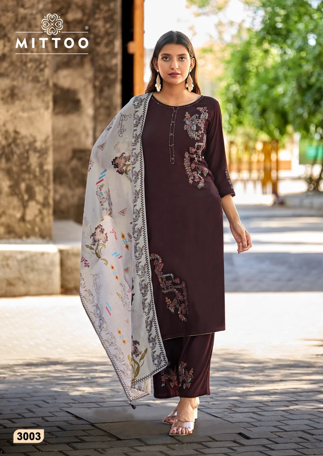 MITTOO Noorika Rayon Readymade Suit With Embroidery Work 3