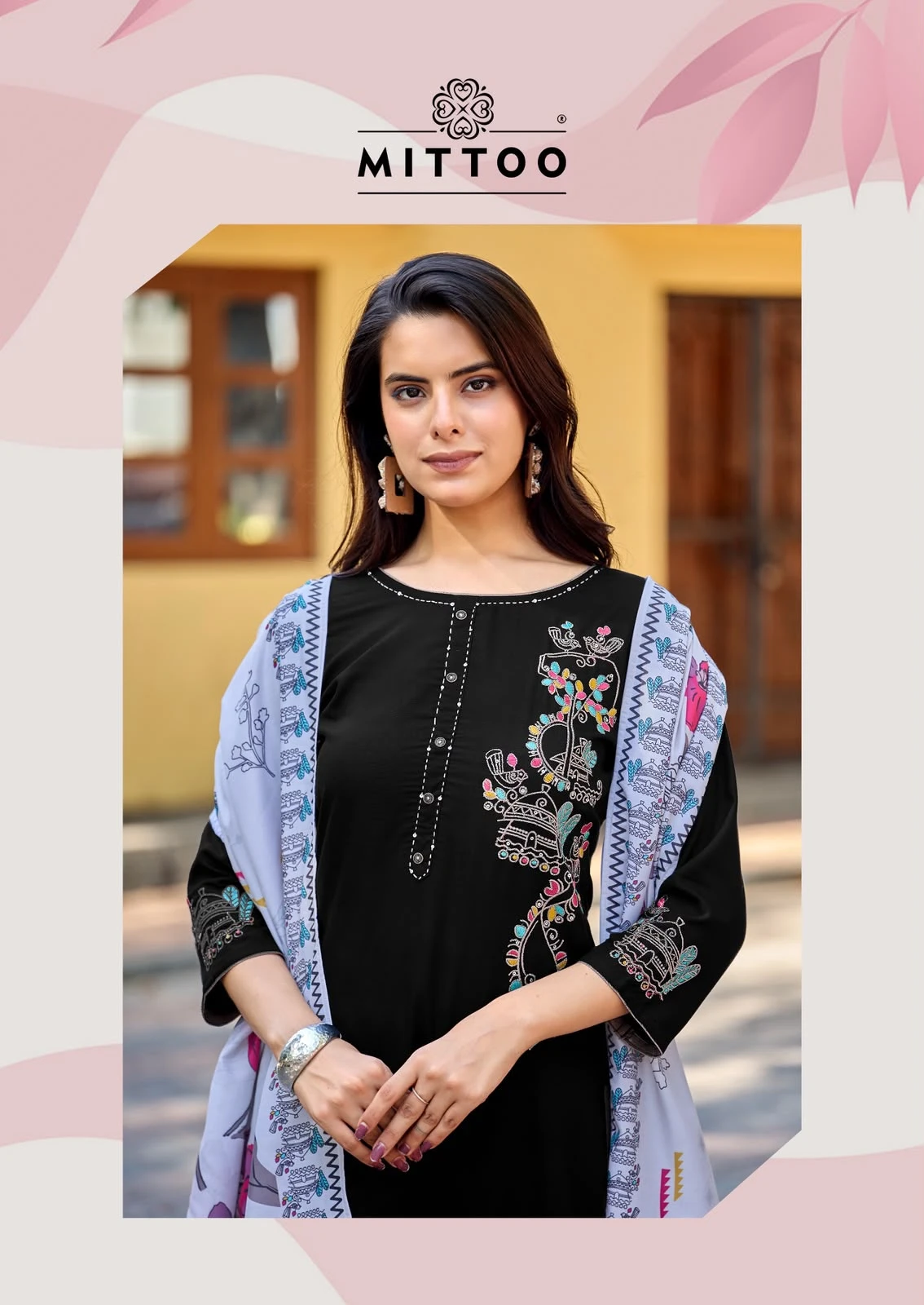 MITTOO Noorika Rayon Readymade Suit With Embroidery Work 4