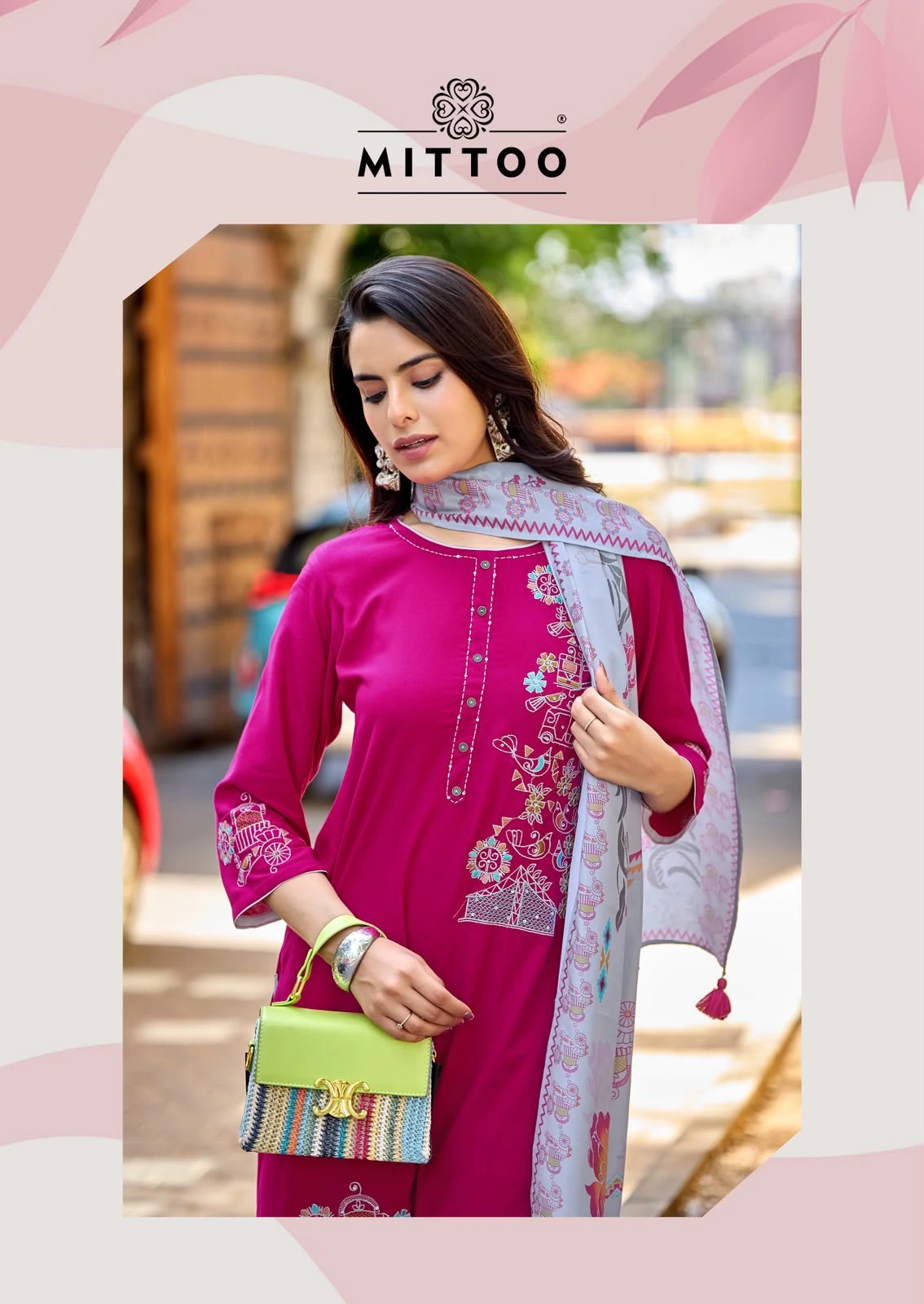 MITTOO Noorika Rayon Readymade Suit With Embroidery Work 7