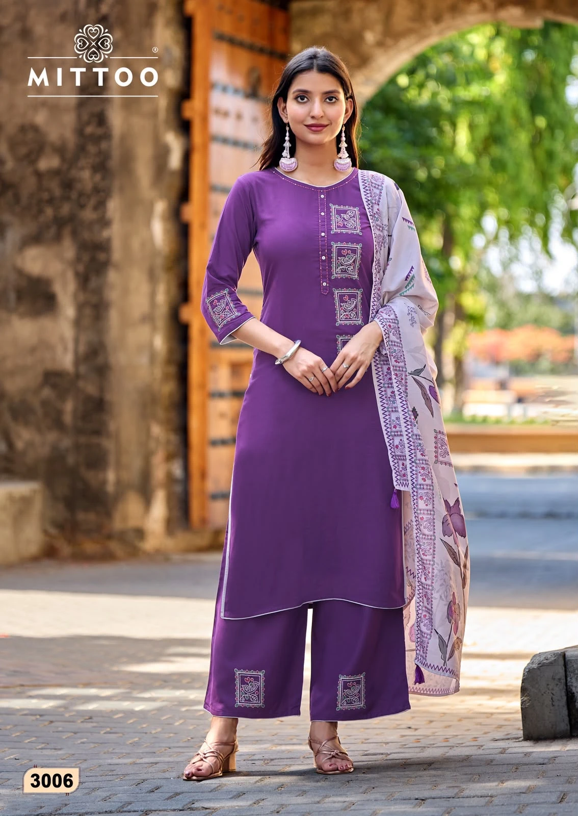 MITTOO Noorika Rayon Readymade Suit With Embroidery Work 8