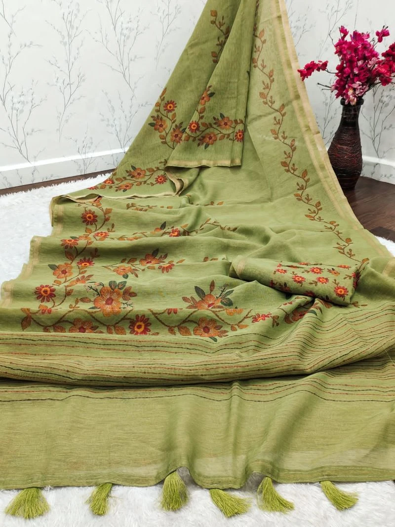 Mojora Silk Tusser Silk Zari Border Saree Collection 2