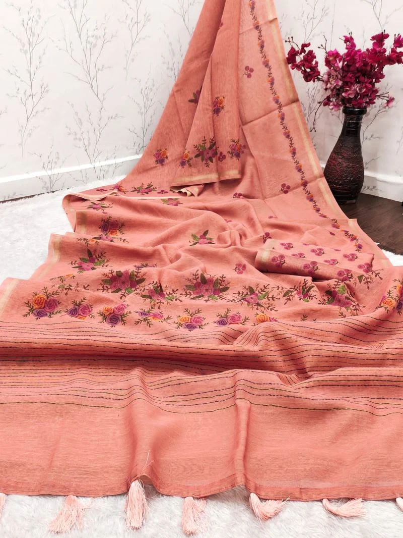 Mojora Silk Tusser Silk Zari Border Saree Collection 6