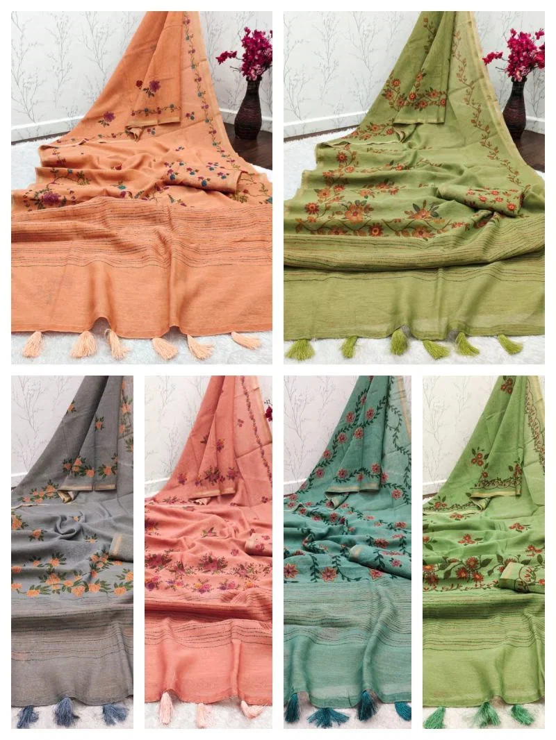 Mojora Silk Tusser Silk Zari Border Saree Collection 8