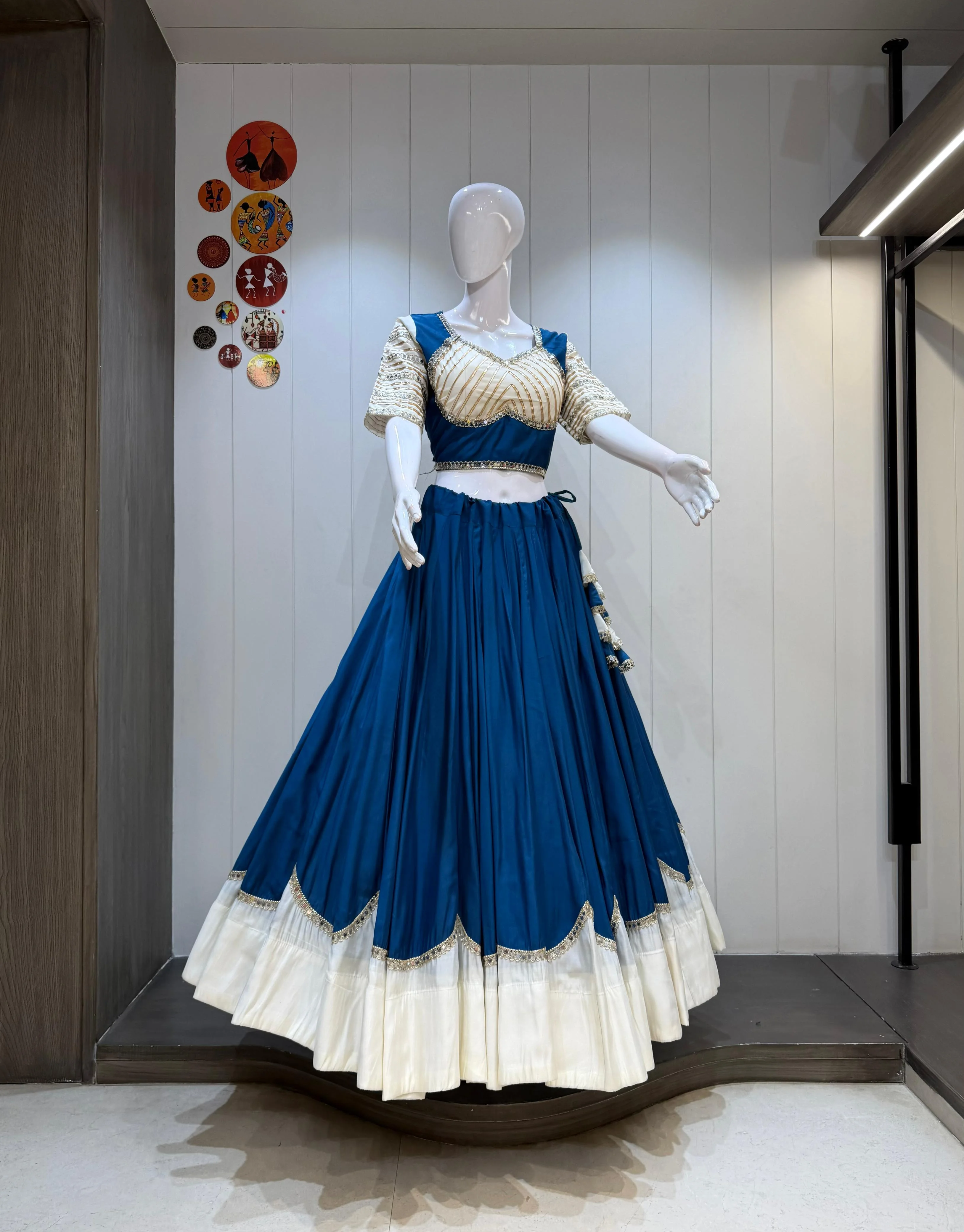 Moon Pure Rayon Silk Lehenga Choli With Heavy Border And Kali Pattern