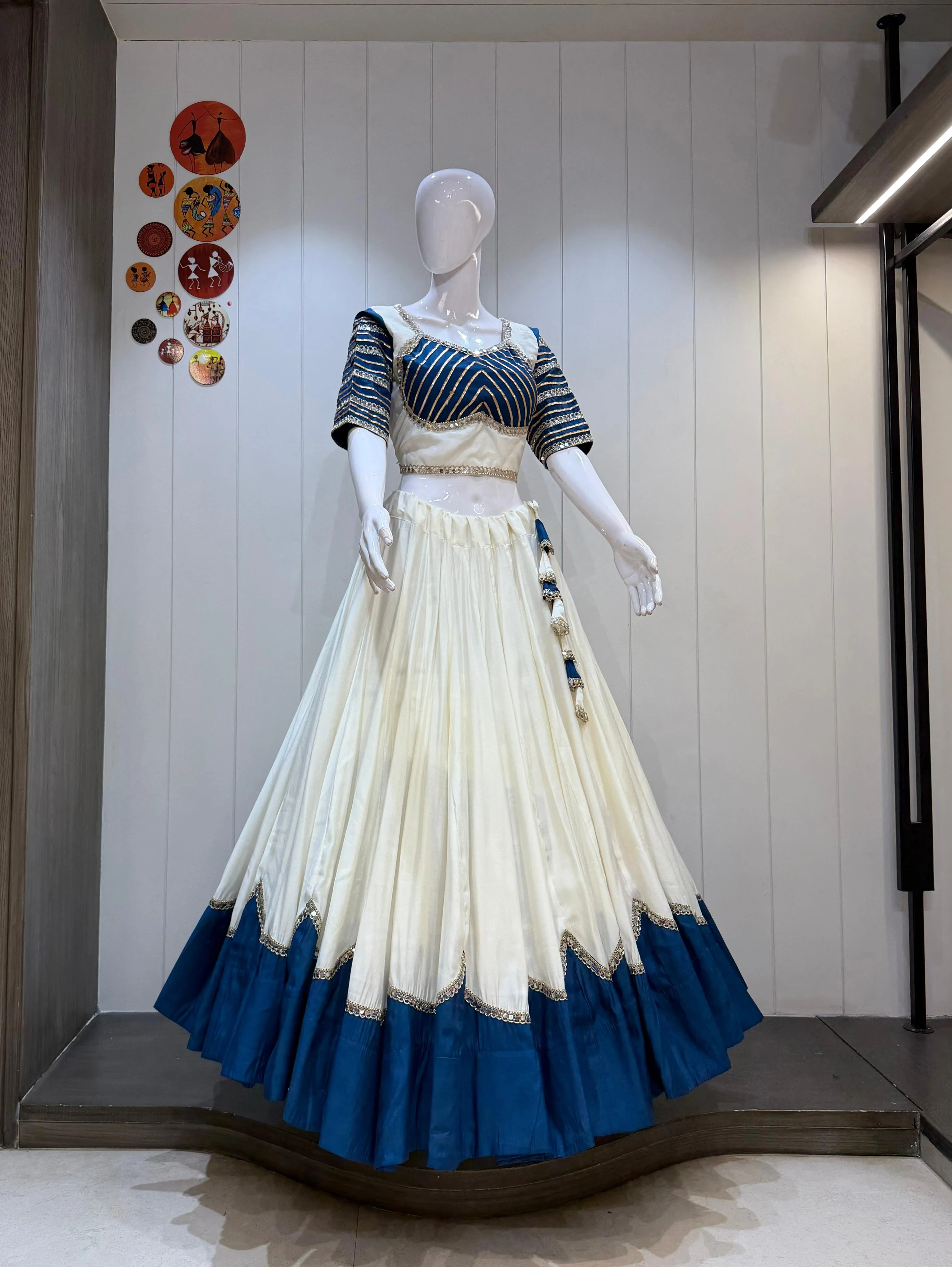 Moon Pure Rayon Silk Lehenga Choli With Heavy Border And Kali Pattern 4