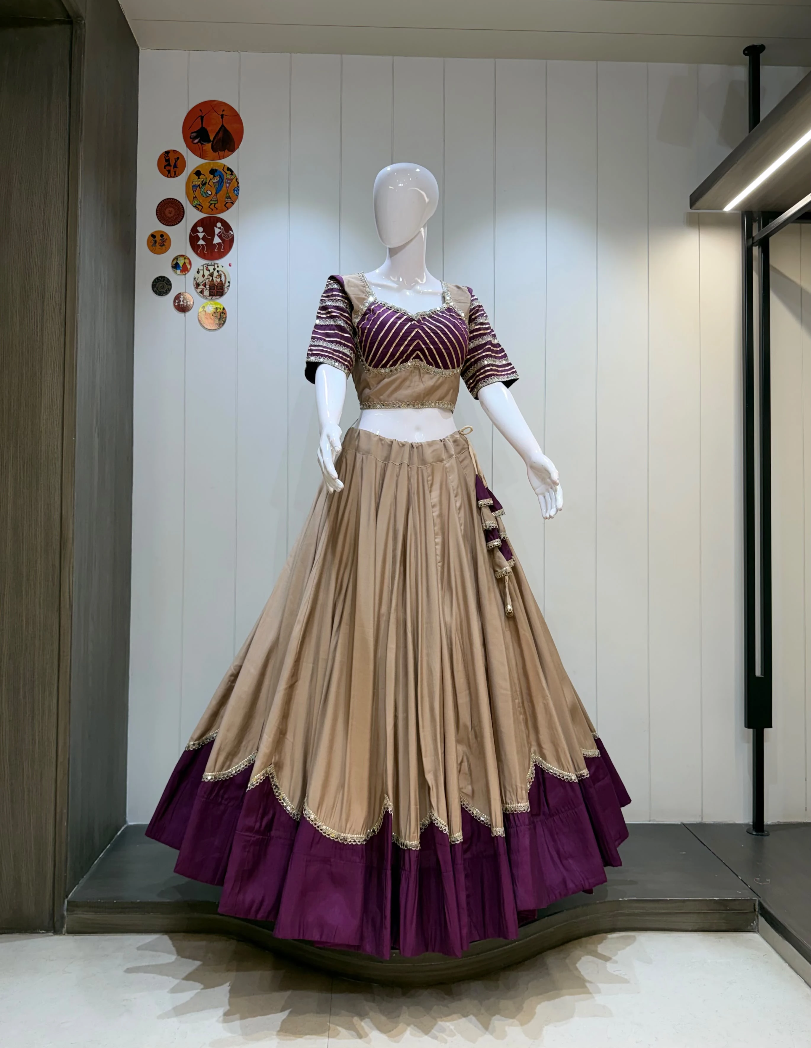 Moon Pure Rayon Silk Lehenga Choli With Heavy Border And Kali Pattern 7