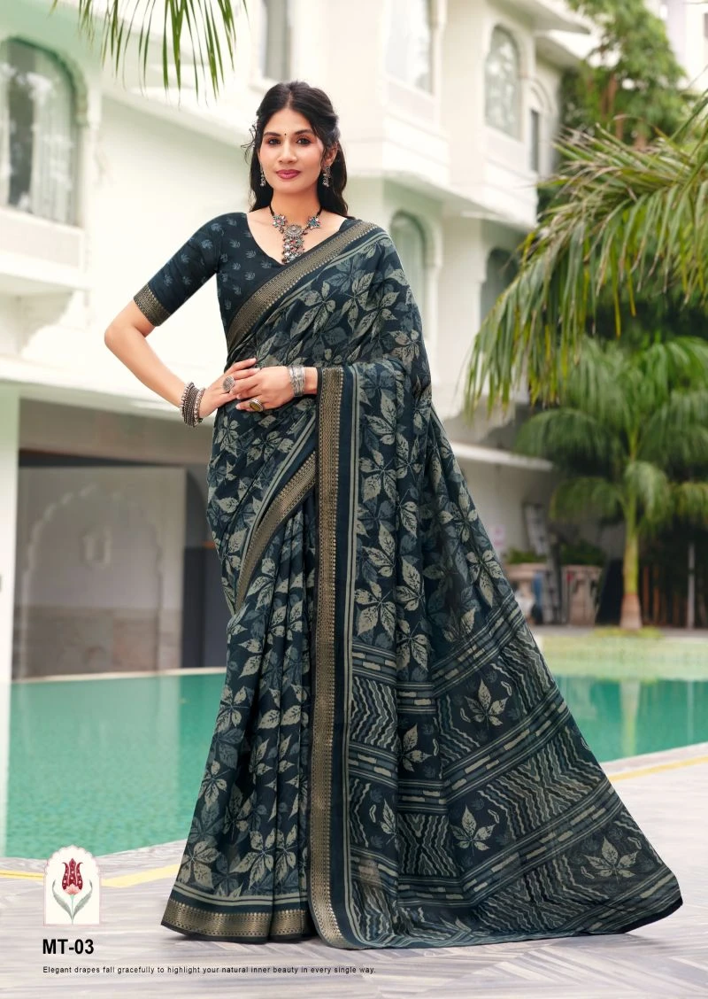 Munra Thread Viscose Zari Border Saree Collection 10