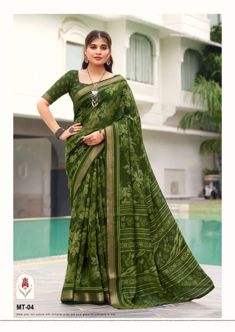 Munra Thread Viscose Zari Border Saree Collection 11