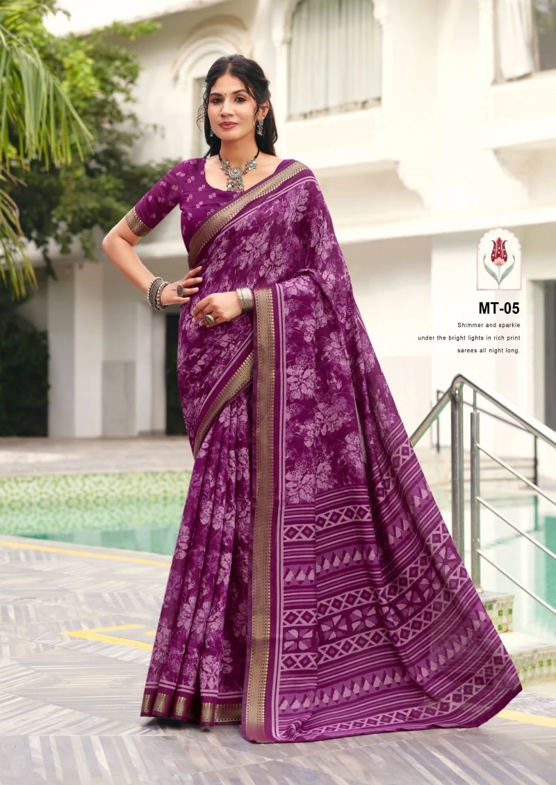Munra Thread Viscose Zari Border Saree Collection 2
