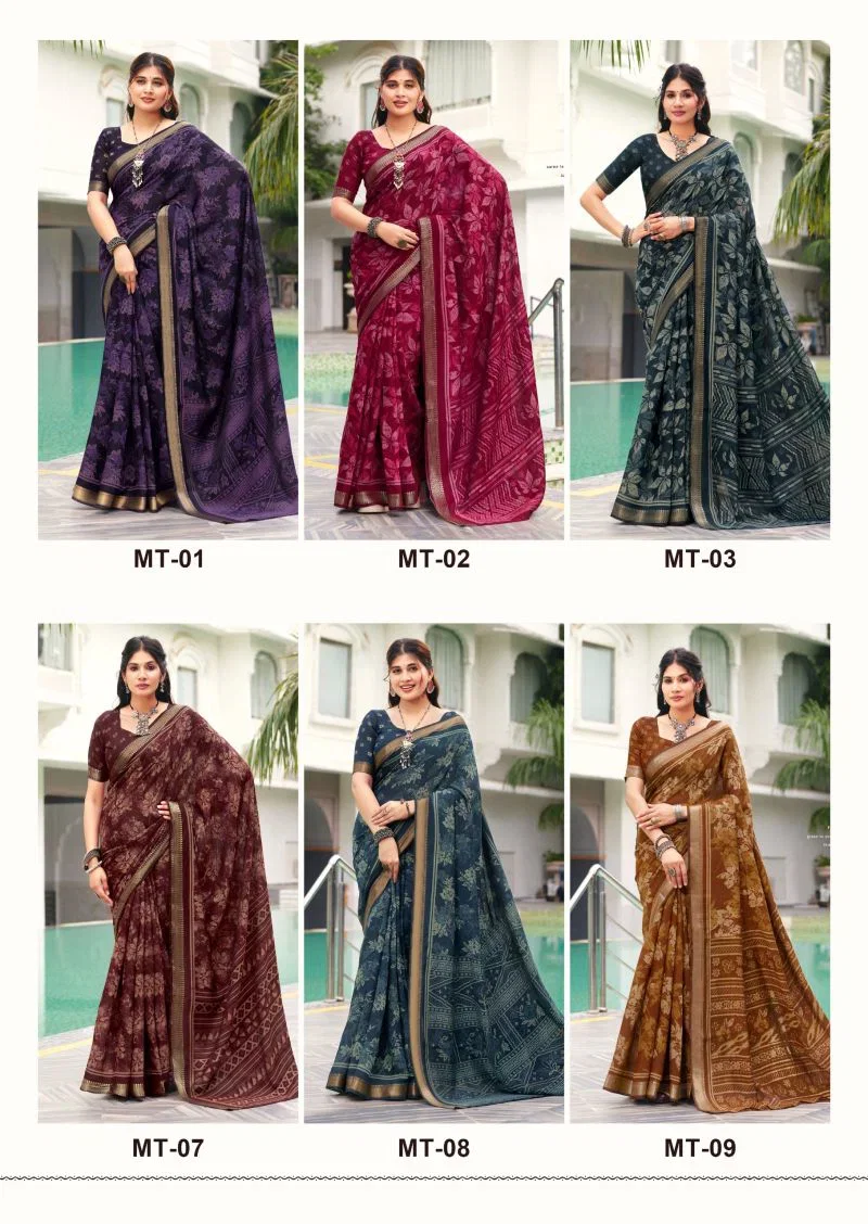 Munra Thread Viscose Zari Border Saree Collection 4