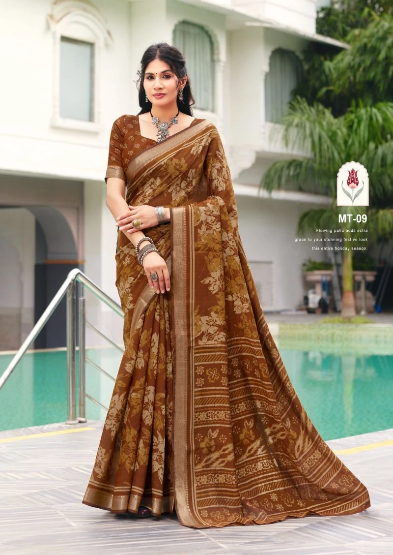 Munra Thread Viscose Zari Border Saree Collection 5