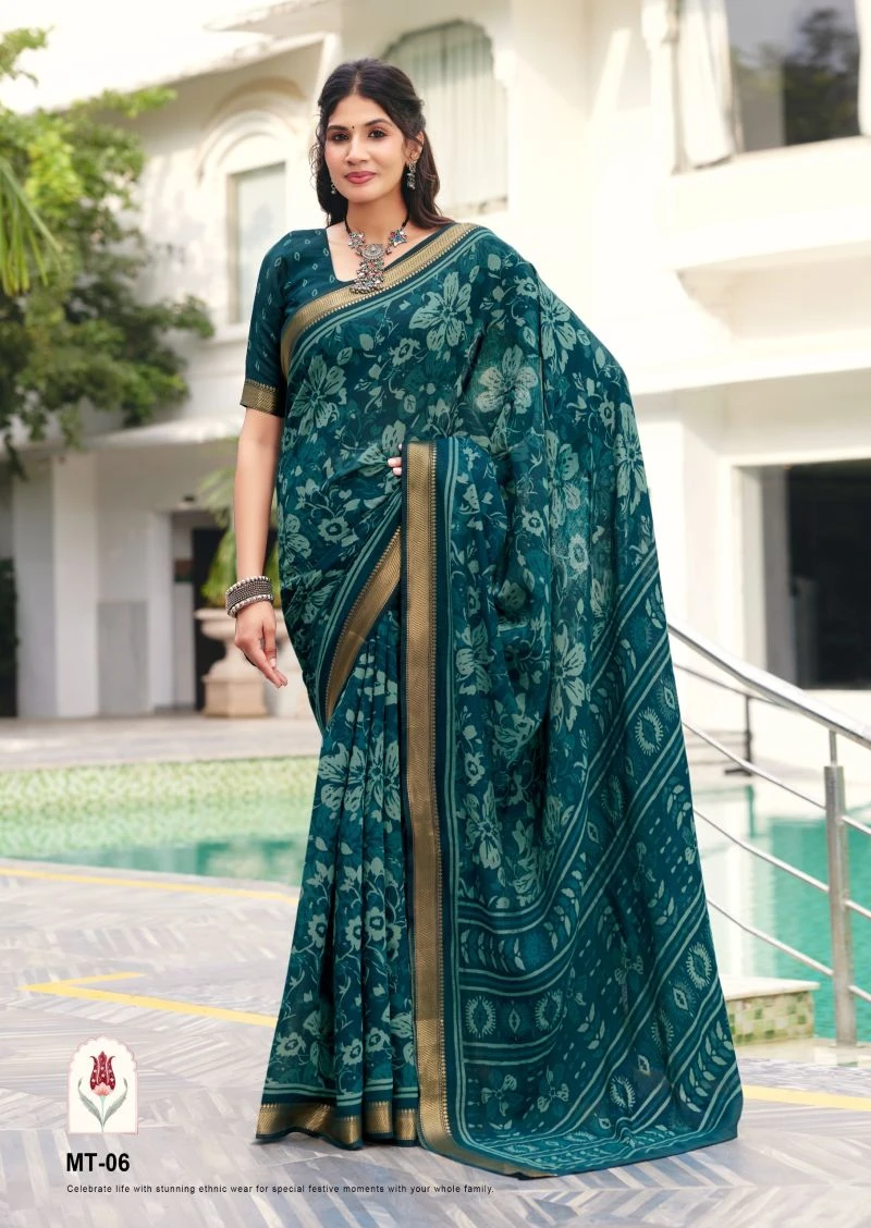 Munra Thread Viscose Zari Border Saree Collection 6