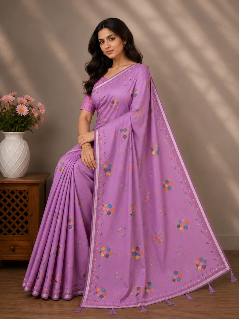 Mv Vis 35 Cotton Geometric Printed Saree Collection 12
