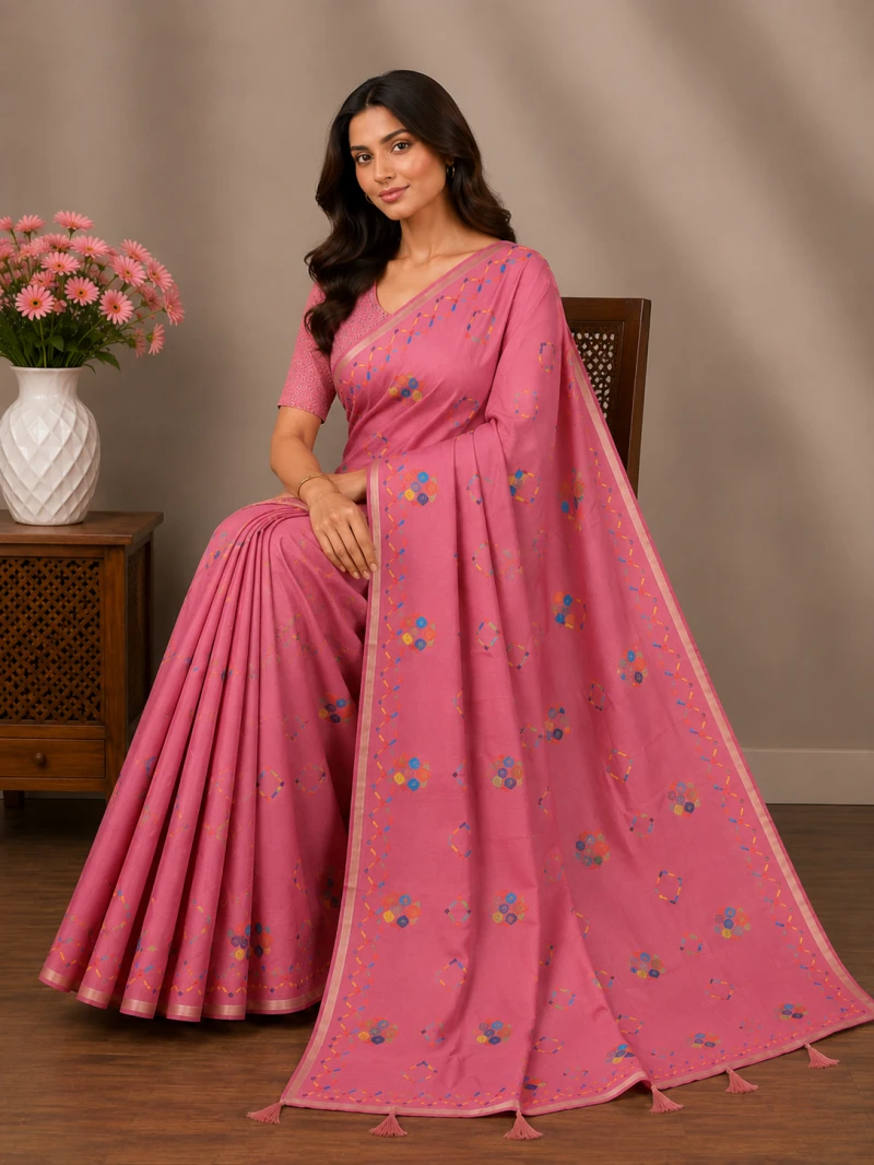Mv Vis 35 Cotton Geometric Printed Saree Collection 14