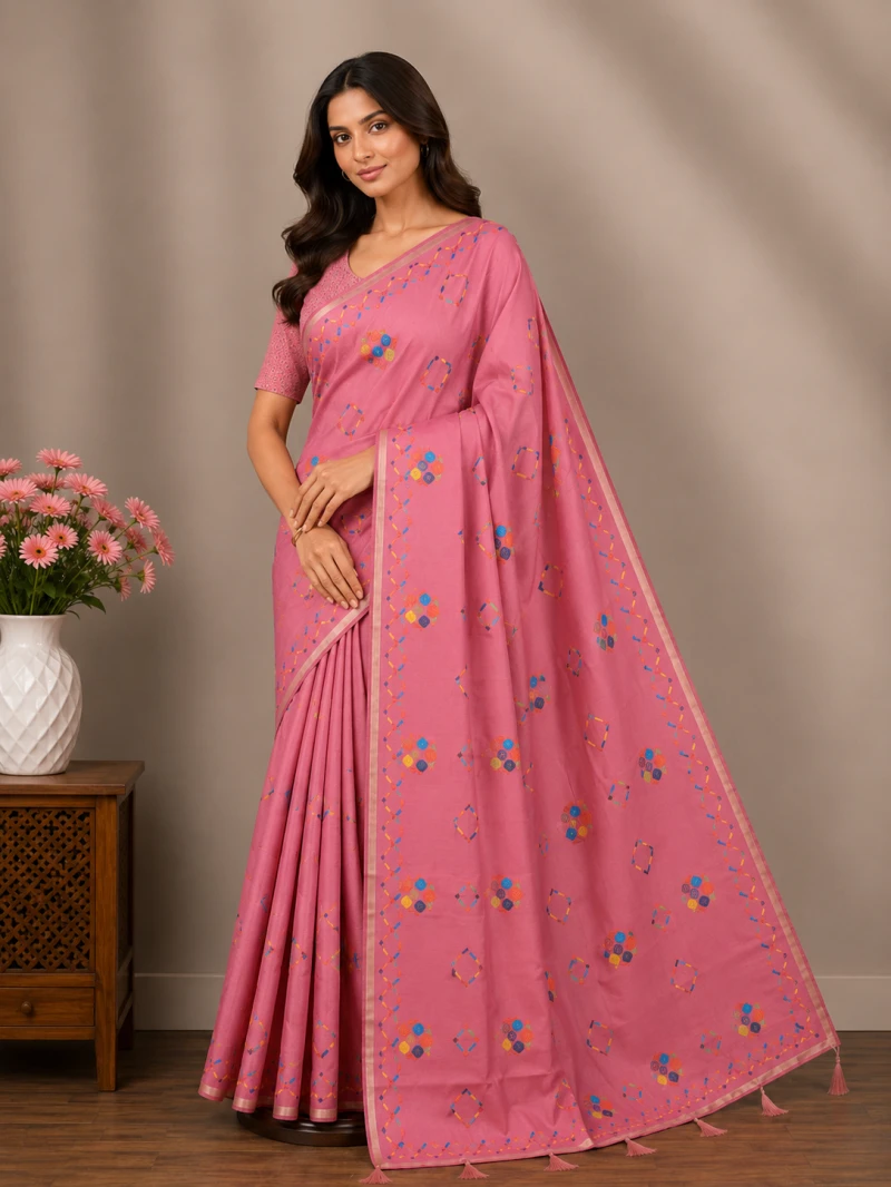 Mv Vis 35 Cotton Geometric Printed Saree Collection 3