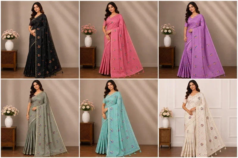 Mv Vis 35 Cotton Geometric Printed Saree Collection 6