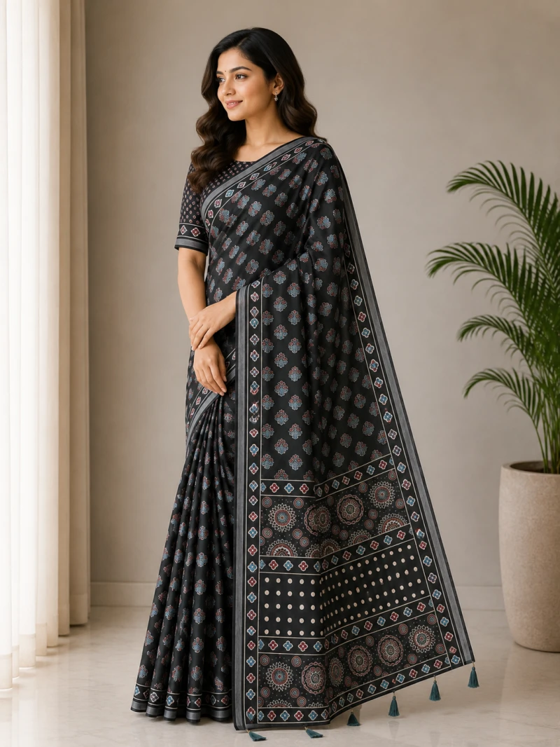 Mv Vis 36 Cotton Ajrakh Printed Saree Collection 2