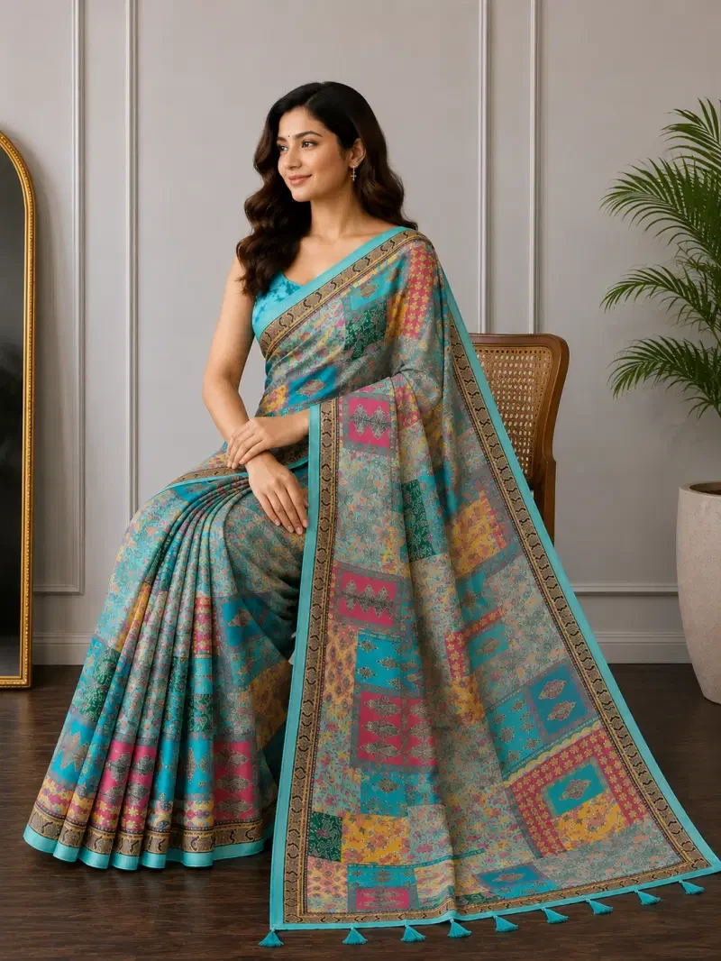 Mv Vis 37 Cotton Patchwork Printed Saree Collection 1