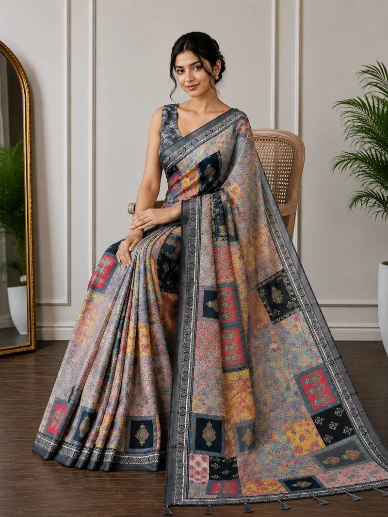 Mv Vis 37 Cotton Patchwork Printed Saree Collection 3