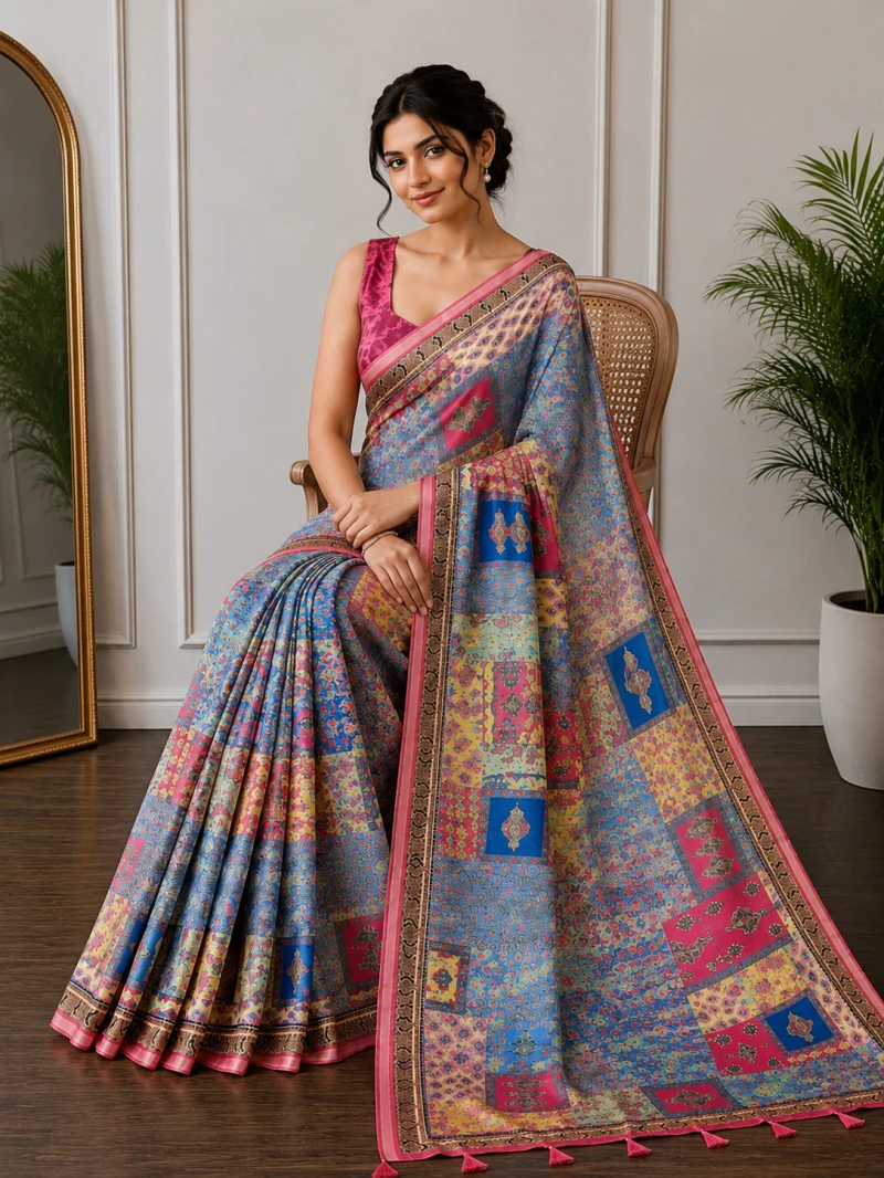 Mv Vis 37 Cotton Patchwork Printed Saree Collection 4